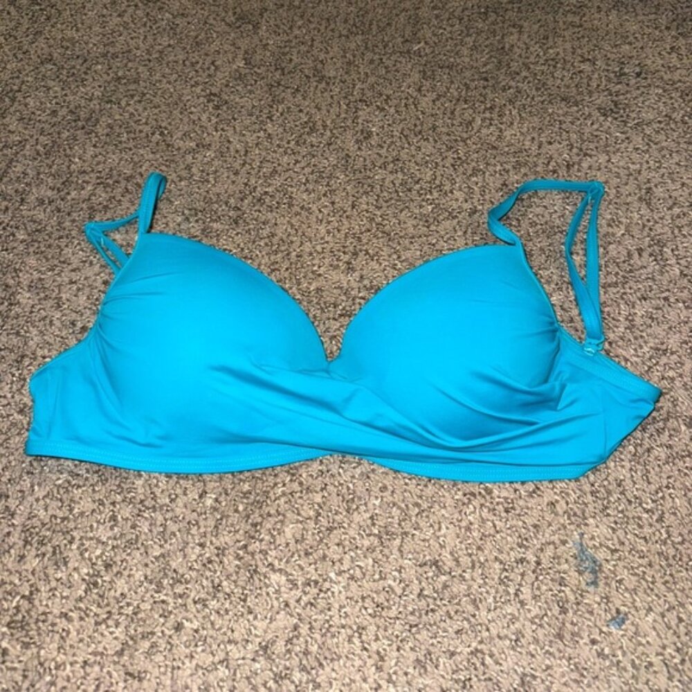 Dark Aqua/teal padded underwire bikini top SKYE size small